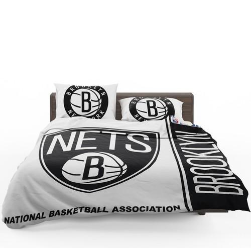 Black And White Style Brooklyn Nets NBA Basketball Bedding Set Black And White Style Brooklyn Nets NBA Basketball Bedding Set