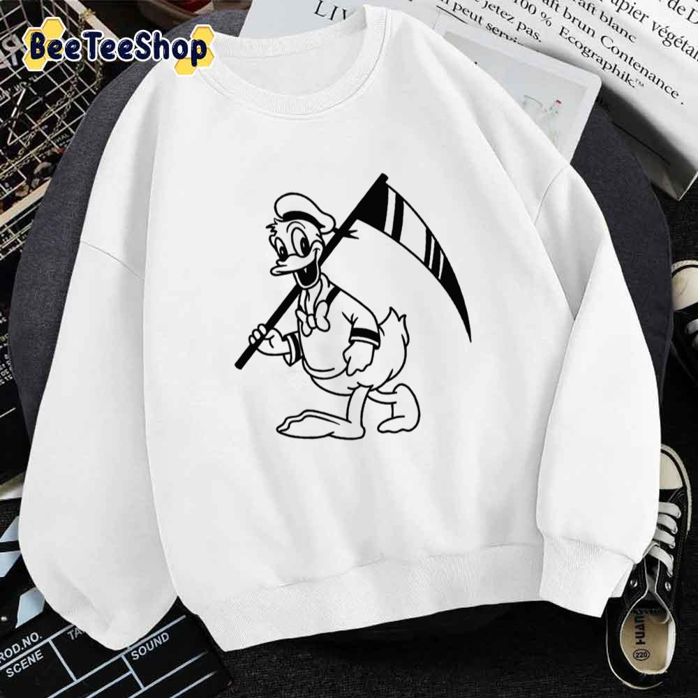 Black White Style Donald Duck Cartoon Unisex T-Shirt Black White Style Donald Duck Cartoon Unisex T-Shirt