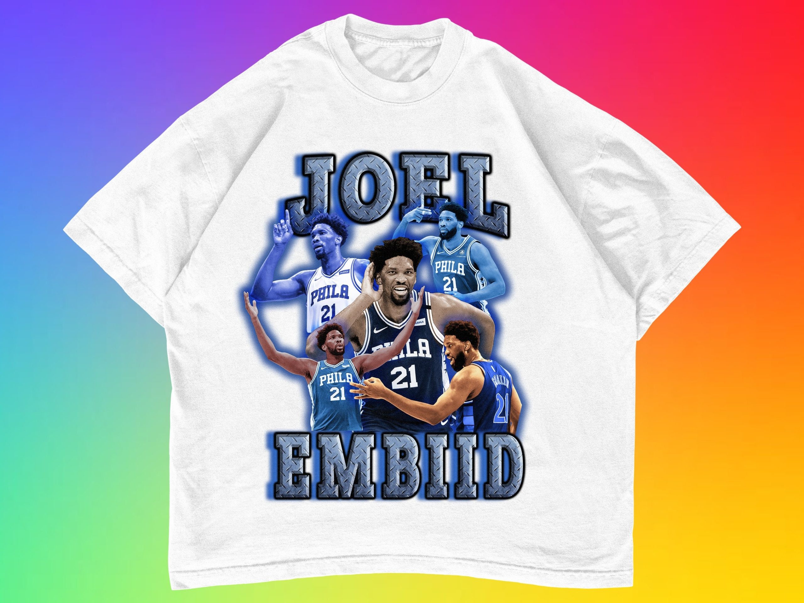 Blue Vintage Joel Embiid Basketball Unisex T-Shirt Blue Vintage Joel Embiid Basketball Unisex T-Shirt