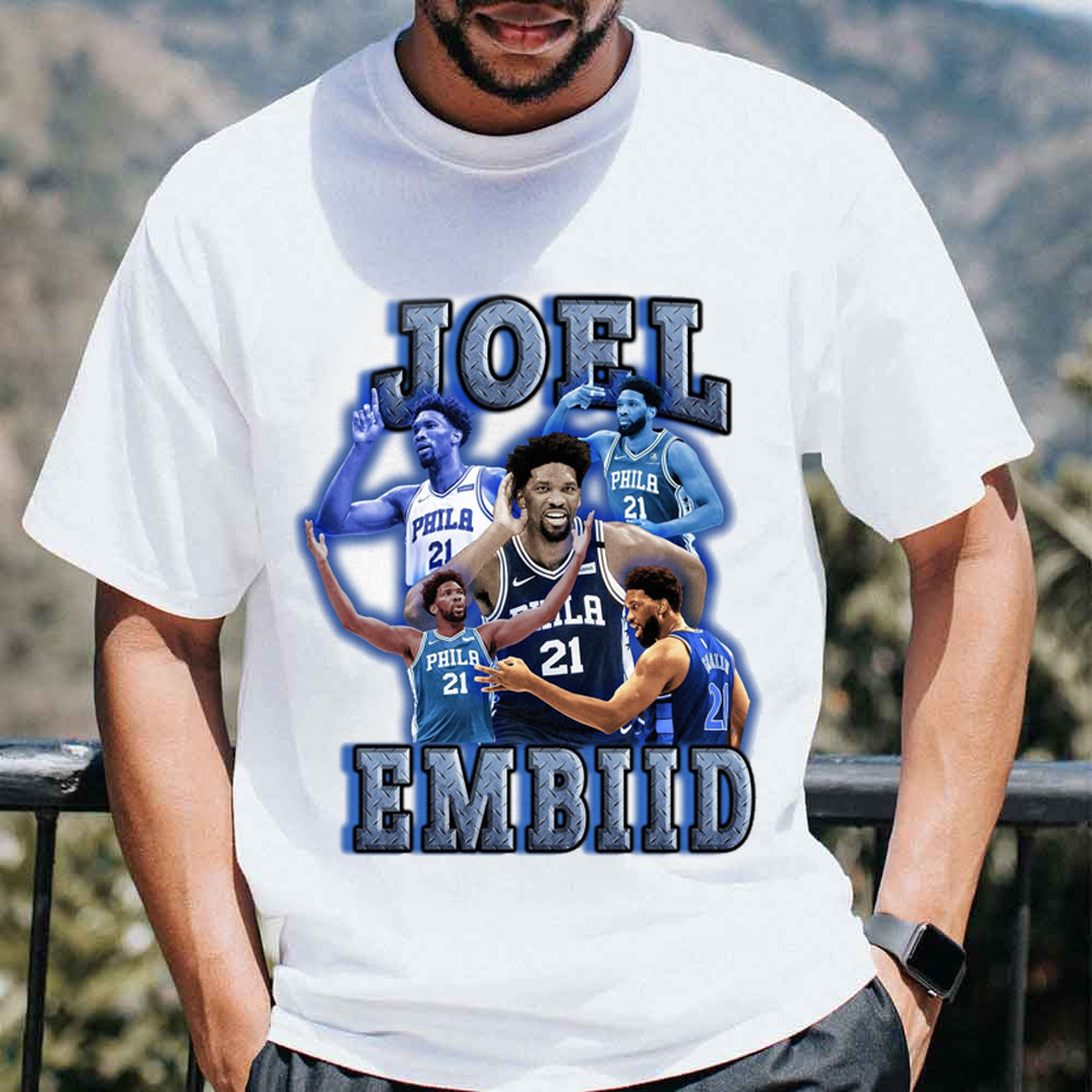 Blue Vintage Joel Embiid Basketball Unisex T-Shirt Blue Vintage Joel Embiid Basketball Unisex T-Shirt