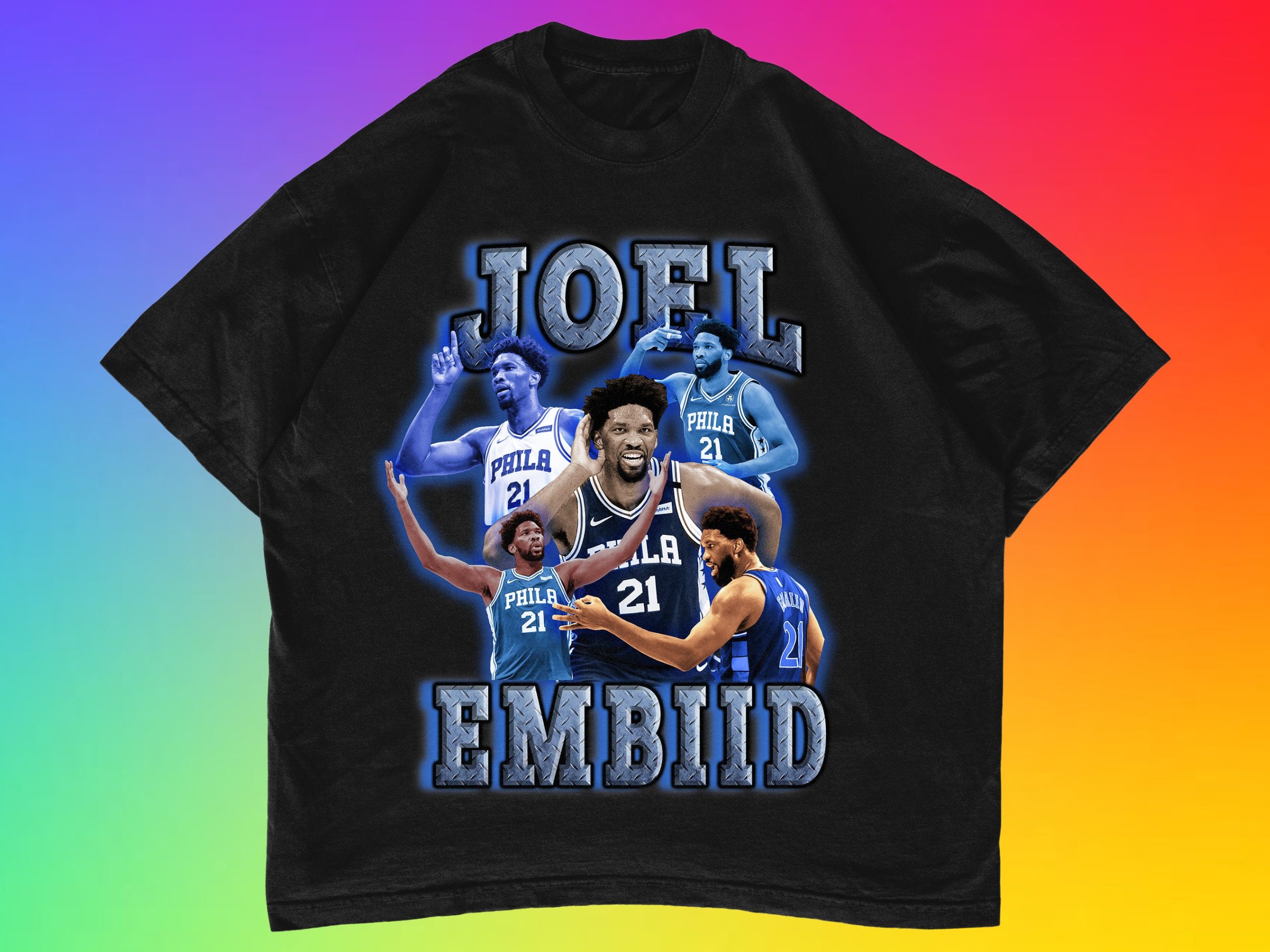 Blue Vintage Joel Embiid Basketball Unisex T-Shirt Blue Vintage Joel Embiid Basketball Unisex T-Shirt