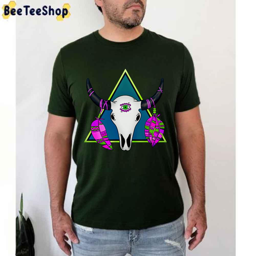 Boho Skull Feathers Native American Hamsa Western Cow Skull Bull South-West America Cowbo Unisex T-Shirt Boho Skull Feathers Native American Hamsa Western Cow Skull Bull South-West America Cowbo Unisex T-Shirt