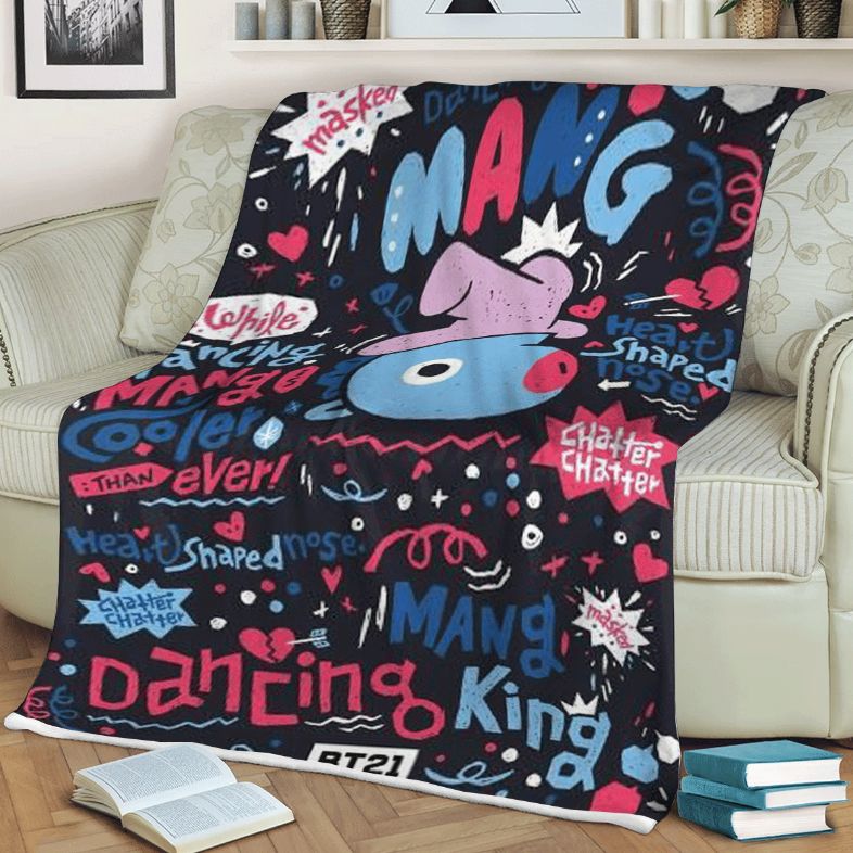 Bts Mang Bt21 Bangtan Army Fan Art Cartoon So Cute 123 Christmas,bts Gift For Fan Comfy Sofa Throw Blanket Gift Bts Mang Bt21 Bangtan Army Fan Art Cartoon So Cute 123 Christmas,bts Gift For Fan Comfy Sofa Throw Blanket Gift