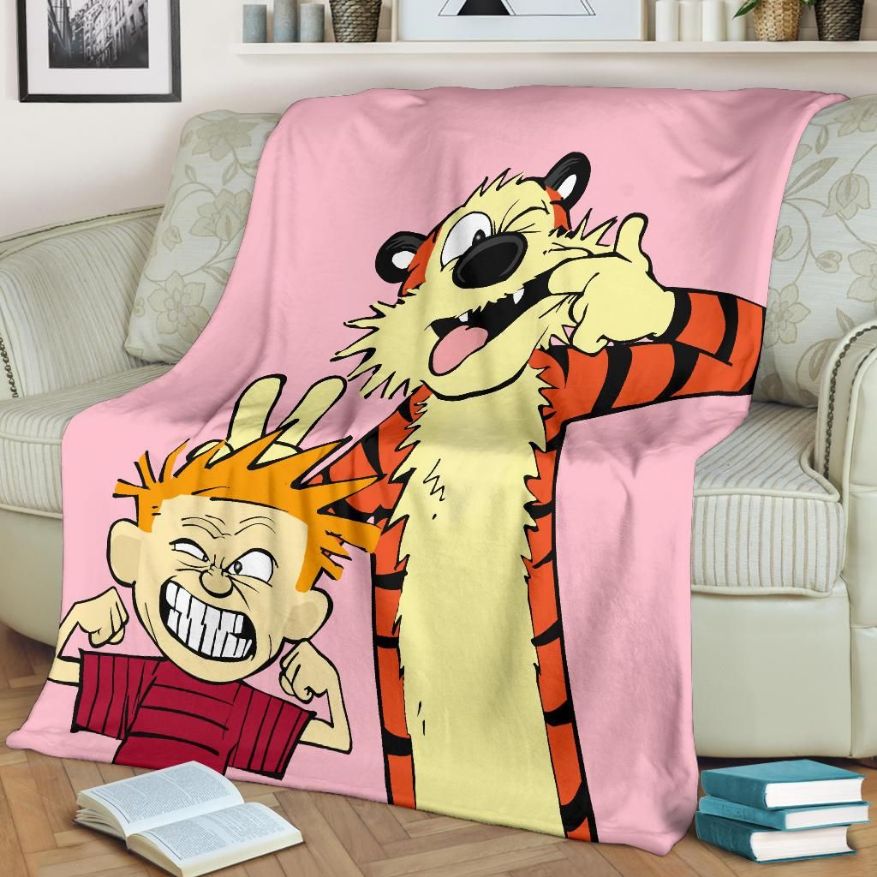 Calvin And Hobbes Pink Fleece Blanket Gift For Fan, Premium Comfy Sofa Throw Blanket Gift Calvin And Hobbes Pink Fleece Blanket Gift For Fan, Premium Comfy Sofa Throw Blanket Gift