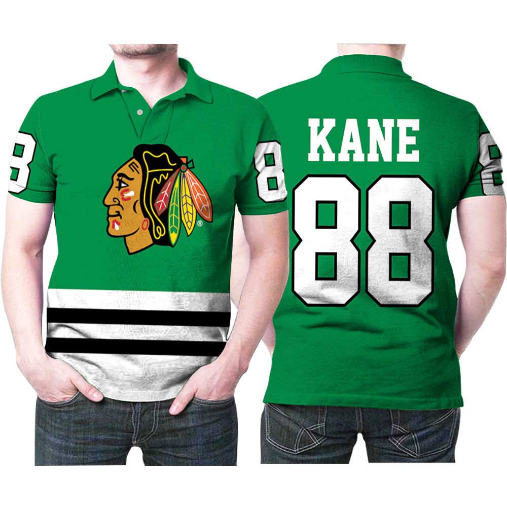 Chicago Blackhawks Patrick Kane 88 Nhl Great Player Ice Hockey Fanatics Branded Green Breakaway Jersey Style Blackhawks Fans Polo Shirt Chicago Blackhawks Patrick Kane 88 Nhl Great Player Ice Hockey Fanatics Branded Green Breakaway Jersey Style Blackhawks Fans Polo Shirt