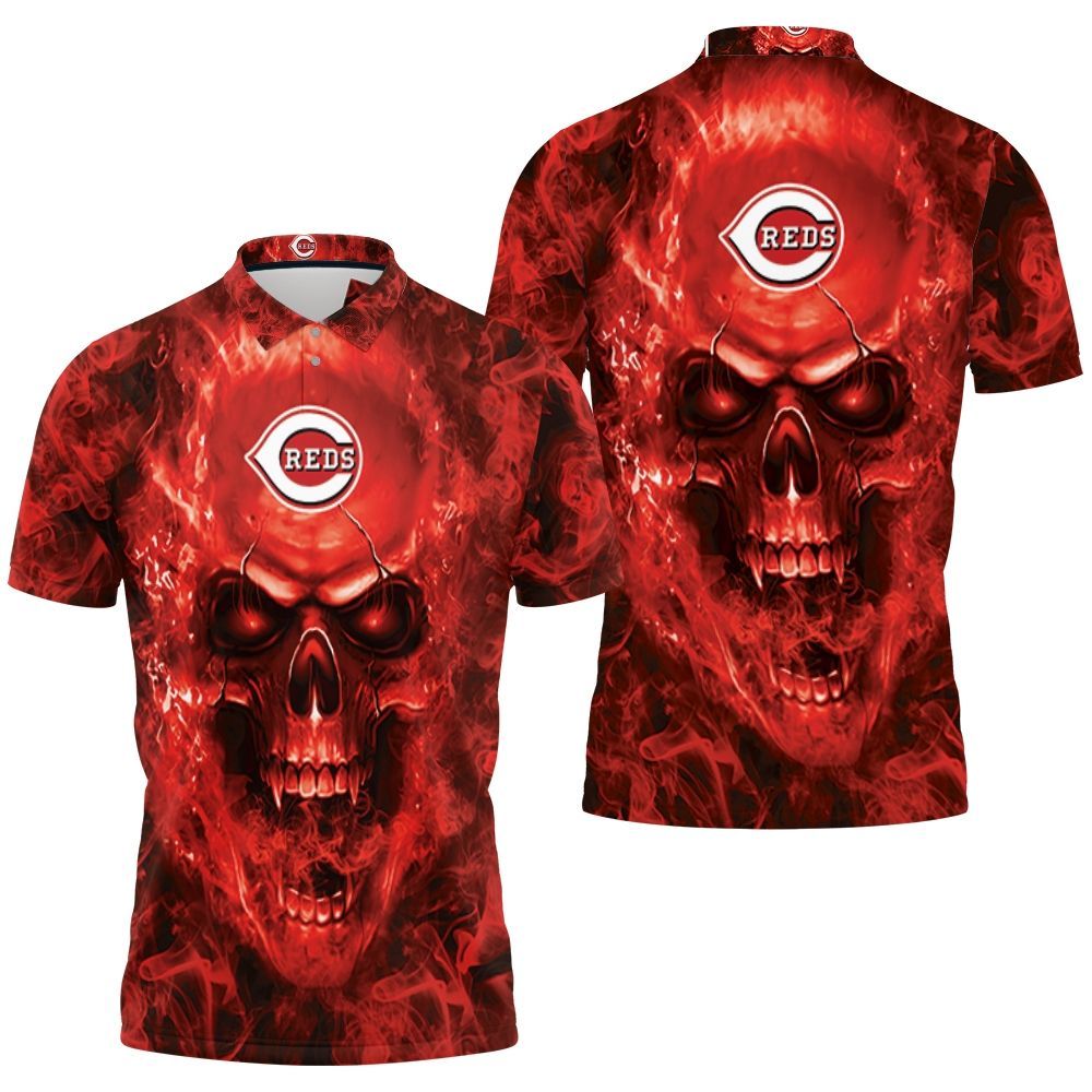 Cincinnati Reds Mlb Fans Skull Polo Shirt All Over Print Shirt 3d T-shirt Cincinnati Reds Mlb Fans Skull Polo Shirt All Over Print Shirt 3d T-shirt