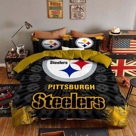 Classic Logo Pittsburgh Steelers Bedding Set Classic Logo Pittsburgh Steelers Bedding Set