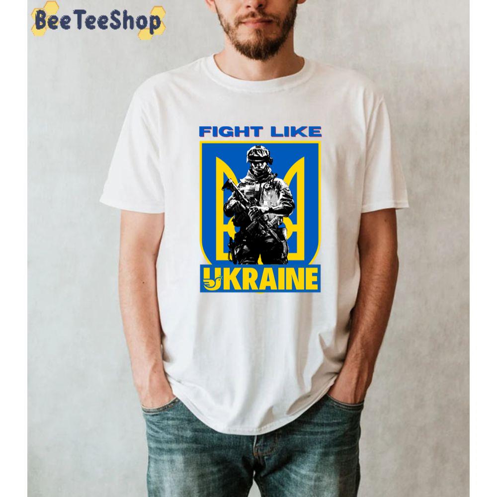 Coat Of Arms Fight Like Ukraine Unisex T-Shirt Coat Of Arms Fight Like Ukraine Unisex T-Shirt