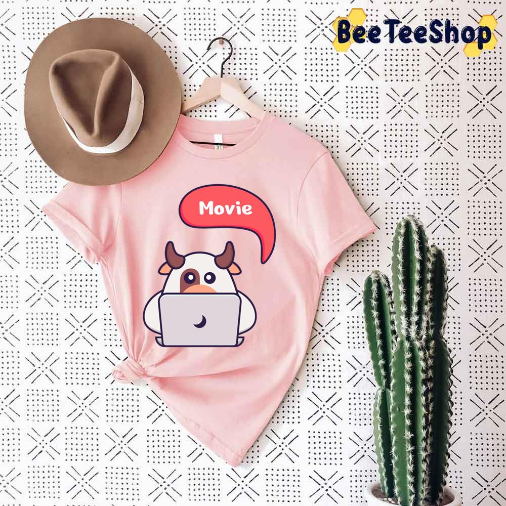Cute Cow Is Watching A Movie Unisex T-Shirt Cute Cow Is Watching A Movie Unisex T-Shirt