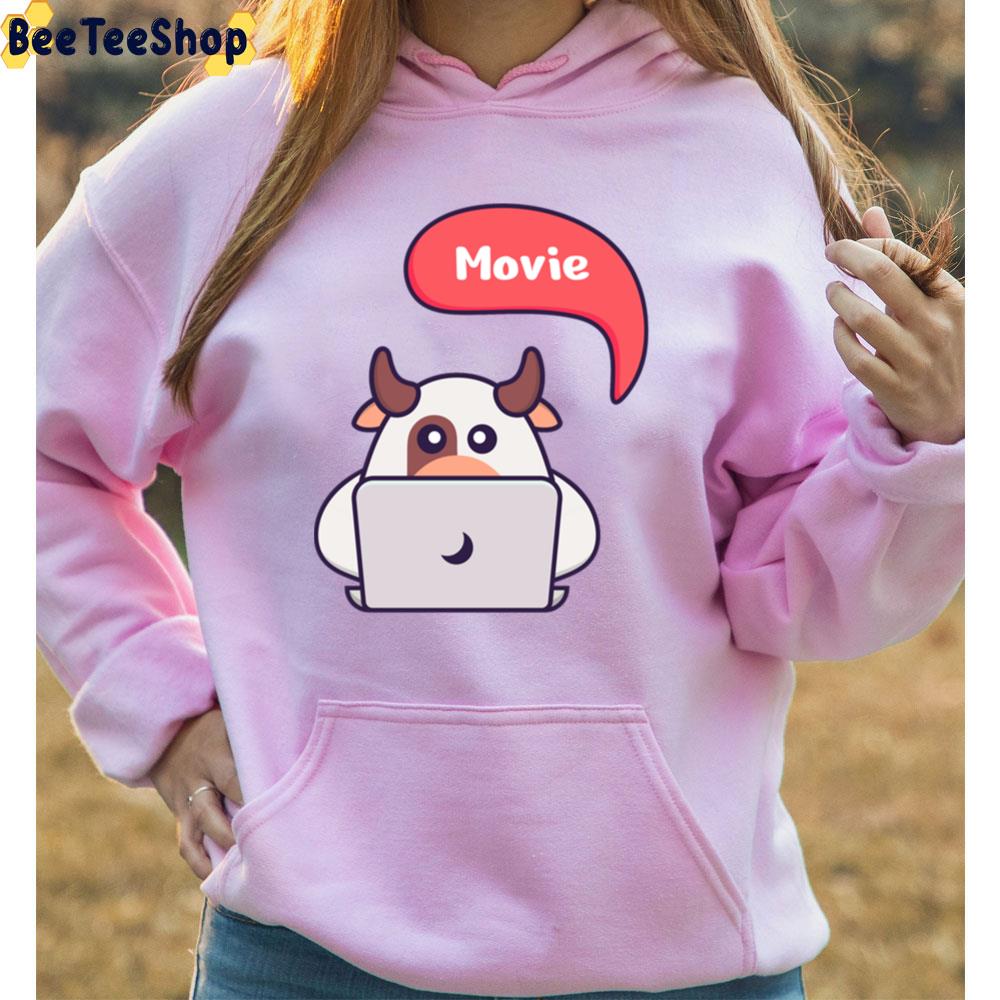 Cute Cow Is Watching A Movie Unisex T-Shirt Cute Cow Is Watching A Movie Unisex T-Shirt
