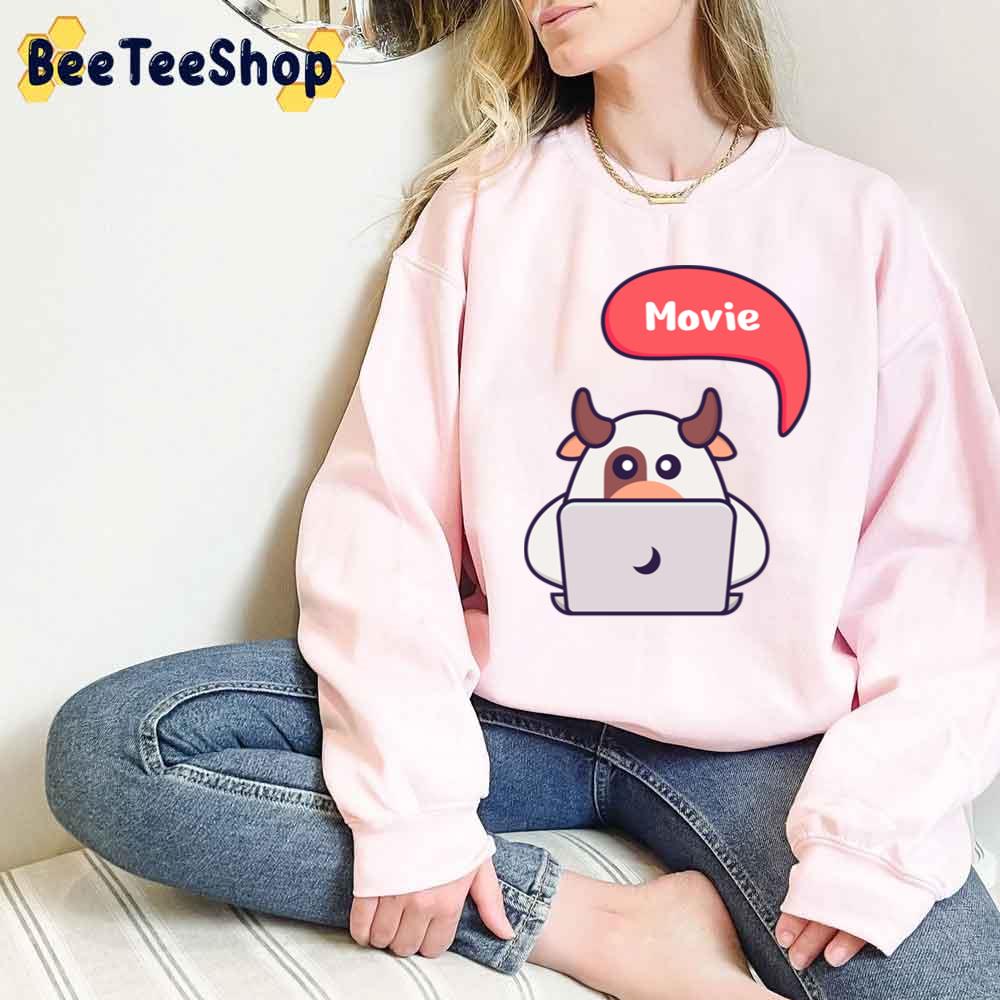 Cute Cow Is Watching A Movie Unisex T-Shirt Cute Cow Is Watching A Movie Unisex T-Shirt