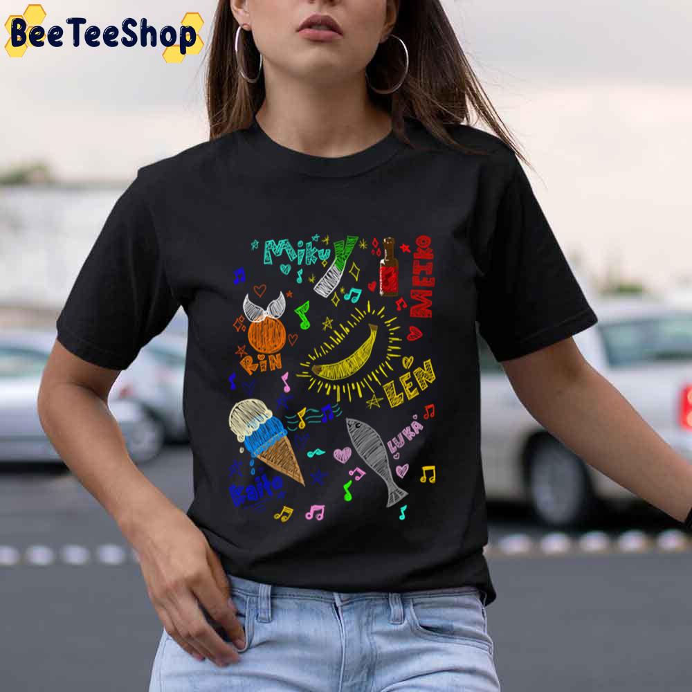 Cute Icon Vocaloid Scribbles Unisex T-Shirt Cute Icon Vocaloid Scribbles Unisex T-Shirt