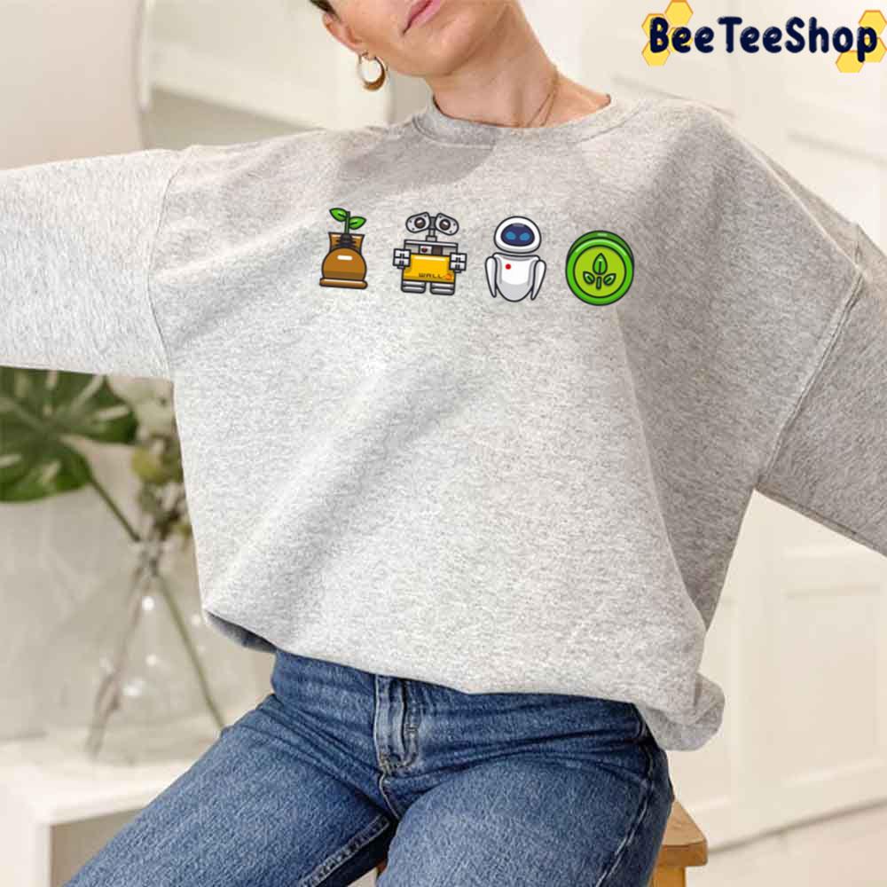 Cute Icon Wall-E And Eve Unisex T-Shirt Cute Icon Wall-E And Eve Unisex T-Shirt