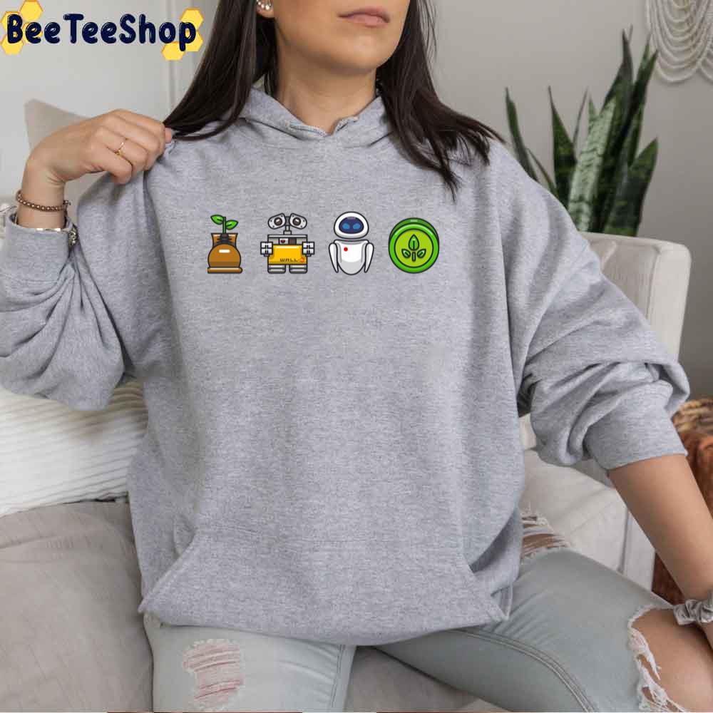 Cute Icon Wall-E And Eve Unisex T-Shirt Cute Icon Wall-E And Eve Unisex T-Shirt
