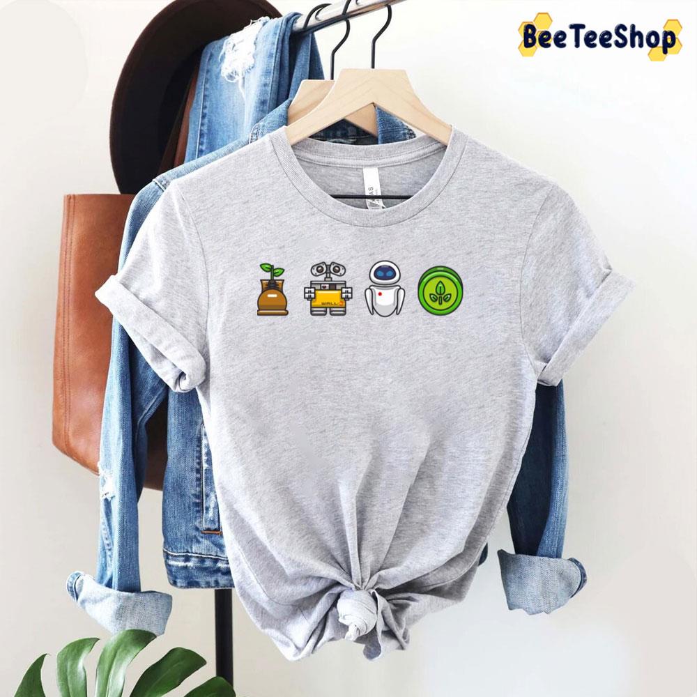 Cute Icon Wall-E And Eve Unisex T-Shirt Cute Icon Wall-E And Eve Unisex T-Shirt