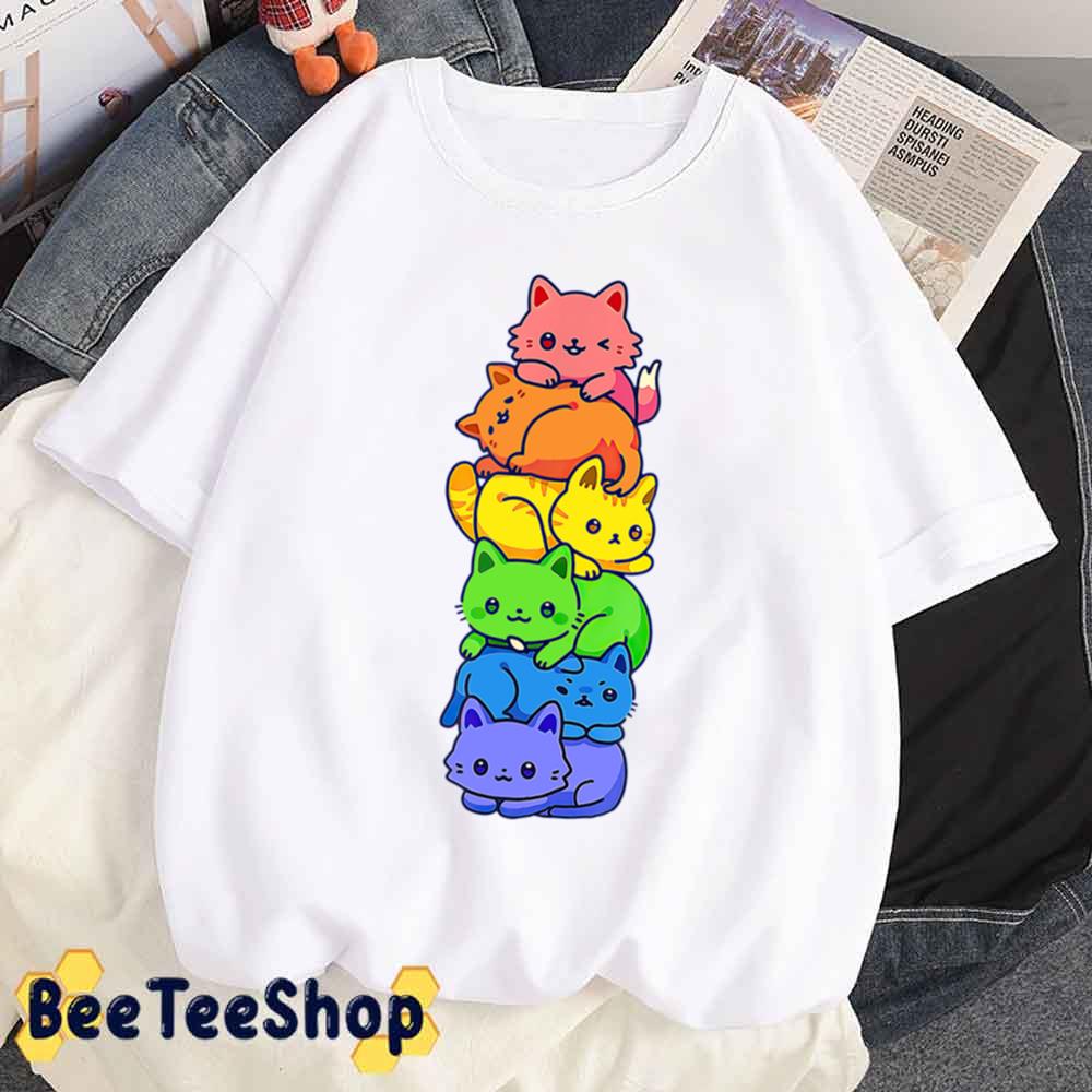 Cute Pride Allyship Cats Copy Unisex T-Shirt Cute Pride Allyship Cats Copy Unisex T-Shirt