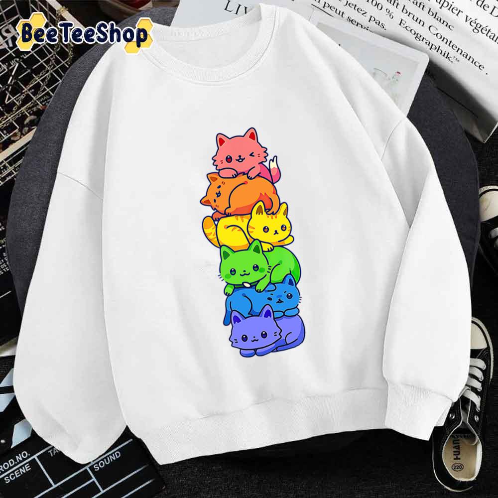 Cute Pride Allyship Cats Copy Unisex T-Shirt Cute Pride Allyship Cats Copy Unisex T-Shirt