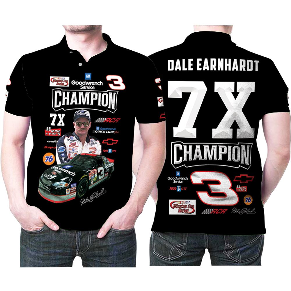 Dale Earnhardt 7x Champion 3 Goodwrench Quicksilver Winston Select Action Cwb Gift For Racer Moto Racing Lovers Polo Shirt Dale Earnhardt 7x Champion 3 Goodwrench Quicksilver Winston Select Action Cwb Gift For Racer Moto Racing Lovers Polo Shirt