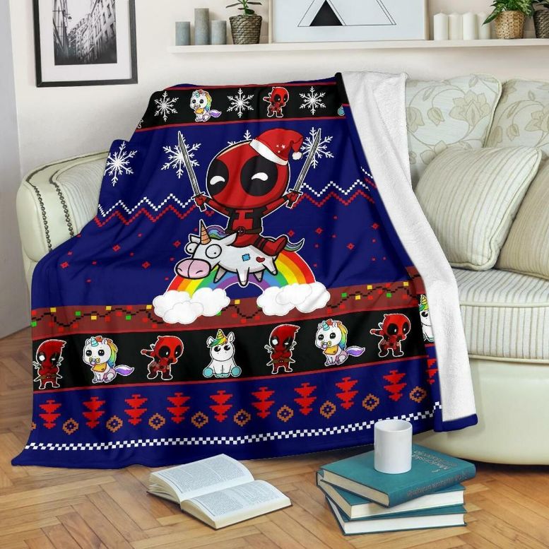 Deadpool Unicorn Christmas Fleece Blanket Gift For Fan, Premium Comfy Sofa Throw Blanket Gift Deadpool Unicorn Christmas Fleece Blanket Gift For Fan, Premium Comfy Sofa Throw Blanket Gift