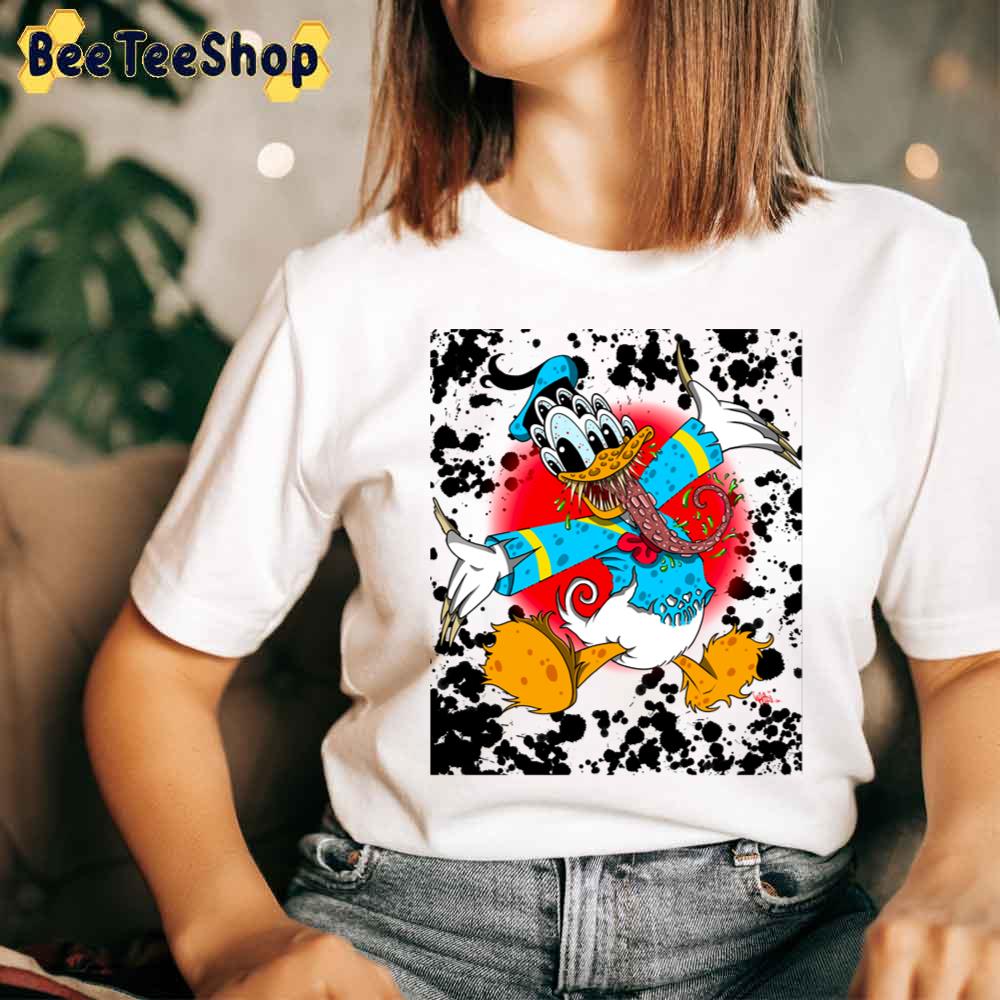 Demented Duck Scary Donal Duck Unisex T-Shirt Demented Duck Scary Donal Duck Unisex T-Shirt