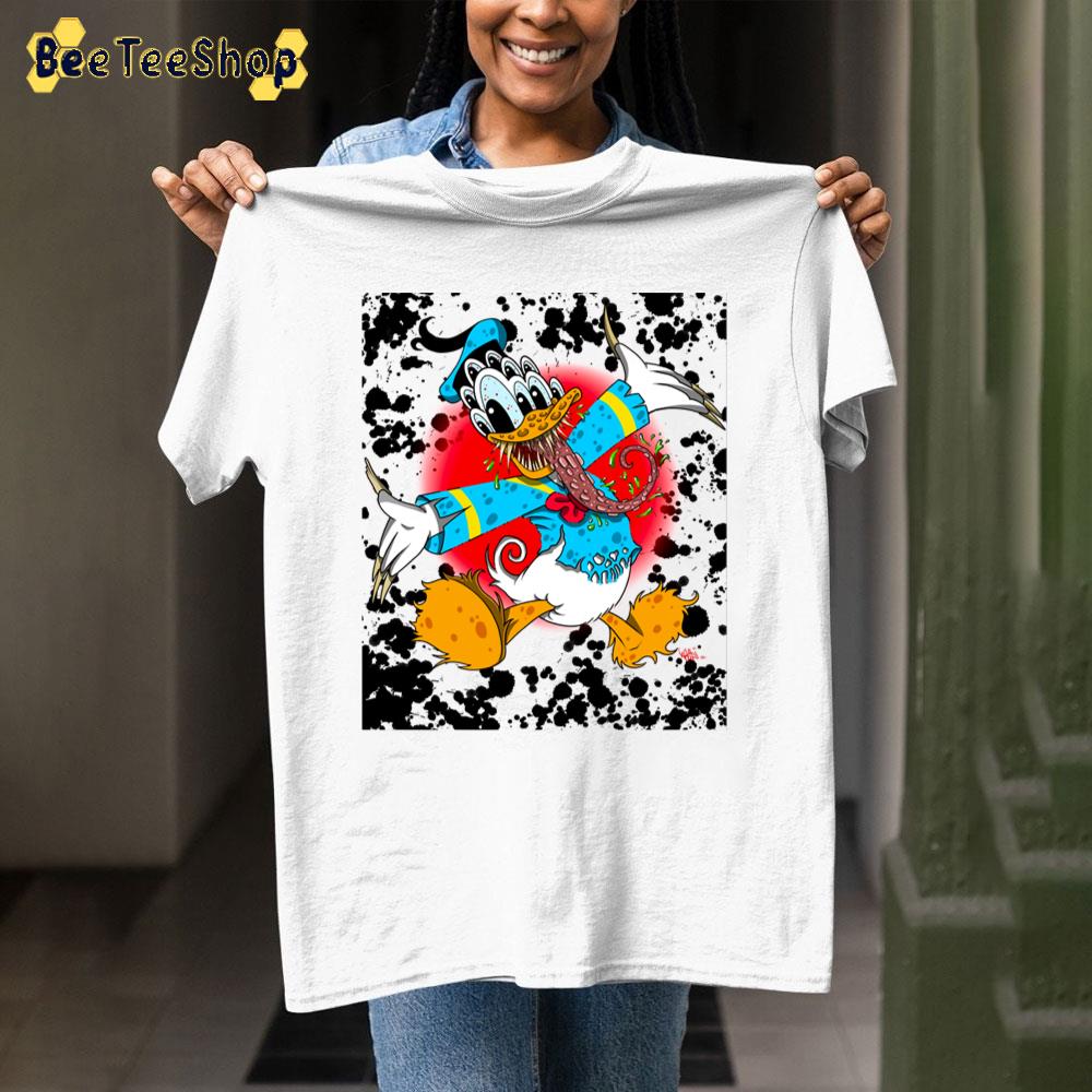 Demented Duck Scary Donal Duck Unisex T-Shirt Demented Duck Scary Donal Duck Unisex T-Shirt