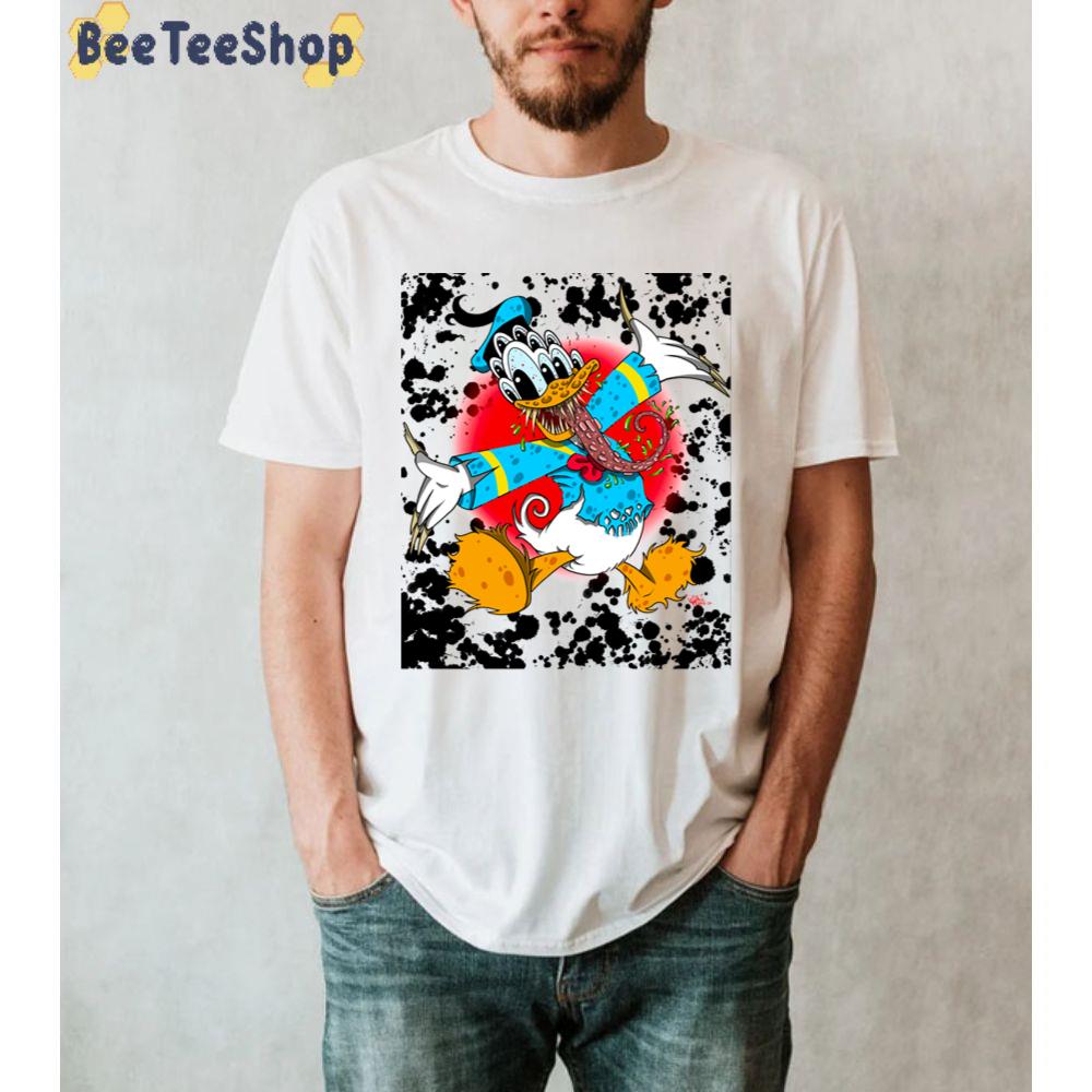 Demented Duck Scary Donal Duck Unisex T-Shirt Demented Duck Scary Donal Duck Unisex T-Shirt