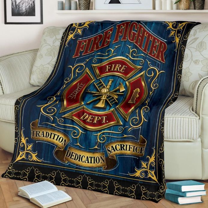 Firefighter Fire Dept Tradition Dedication Sacrifice Fleece Blanket, Premium Comfy Sofa Throw Blanket Gift Firefighter Fire Dept Tradition Dedication Sacrifice Fleece Blanket, Premium Comfy Sofa Throw Blanket Gift