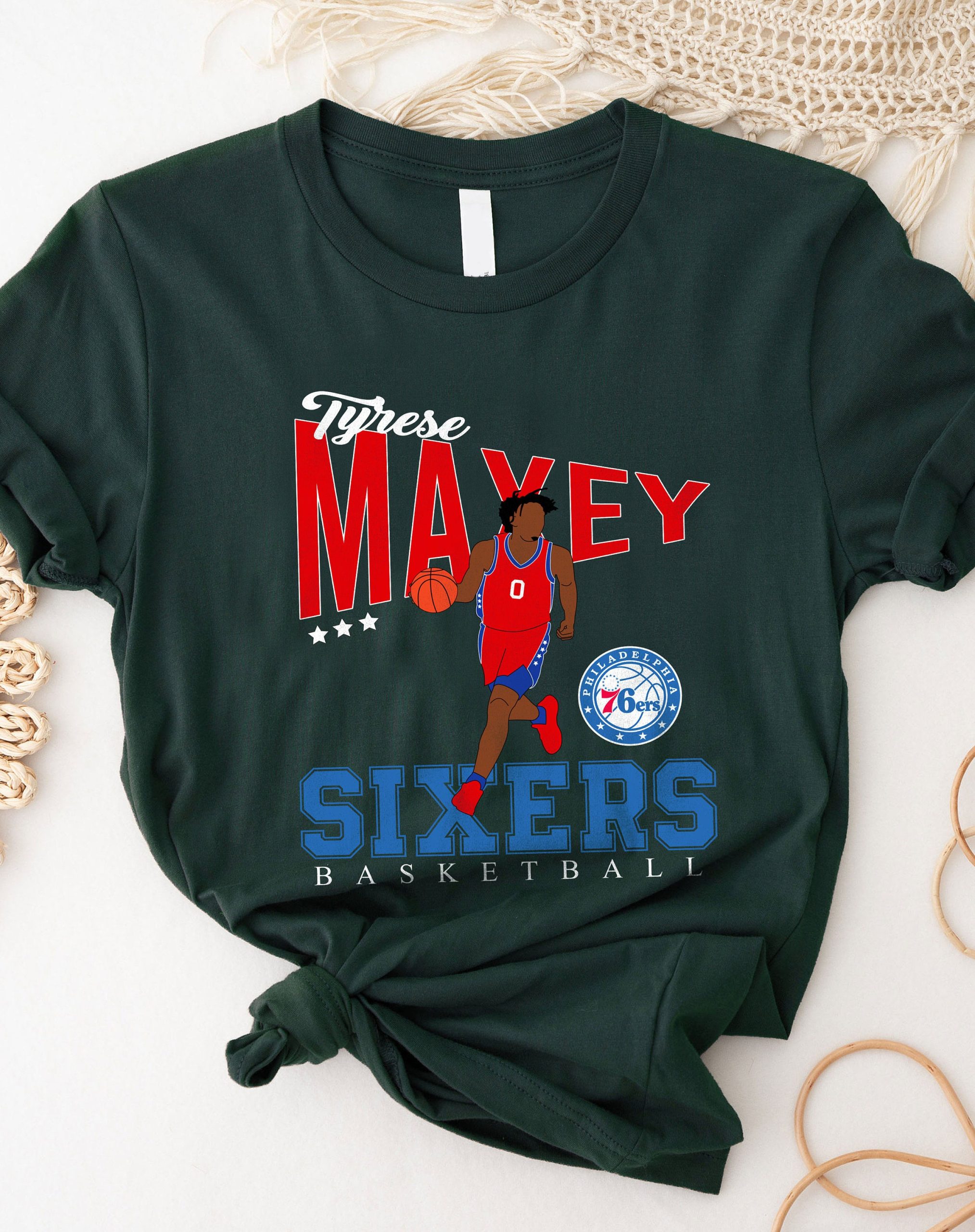 Graphic Tyrese Maxey Phila Art Philadelphia 76ers Basketball Players Unisex T-Shirt Graphic Tyrese Maxey Phila Art Philadelphia 76ers Basketball Players Unisex T-Shirt