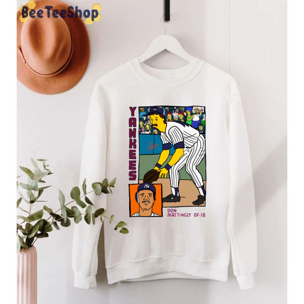Homer At The Bat Don Mattingly Simpsons Parody Yankees Baseball Card Unisex T-Shirt Homer At The Bat Don Mattingly Simpsons Parody Yankees Baseball Card Unisex T-Shirt