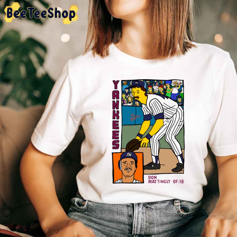 Homer At The Bat Don Mattingly Simpsons Parody Yankees Baseball Card Unisex T-Shirt Homer At The Bat Don Mattingly Simpsons Parody Yankees Baseball Card Unisex T-Shirt
