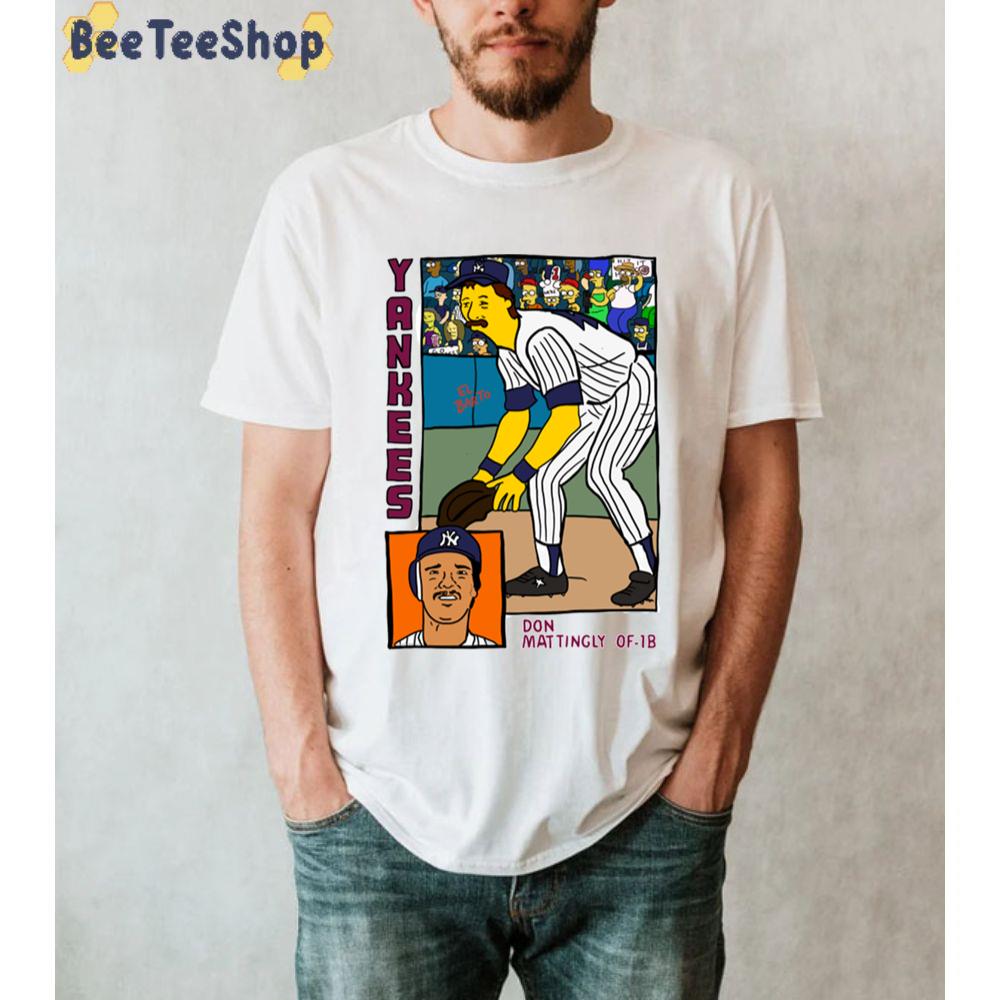 Homer At The Bat Don Mattingly Simpsons Parody Yankees Baseball Card Unisex T-Shirt Homer At The Bat Don Mattingly Simpsons Parody Yankees Baseball Card Unisex T-Shirt