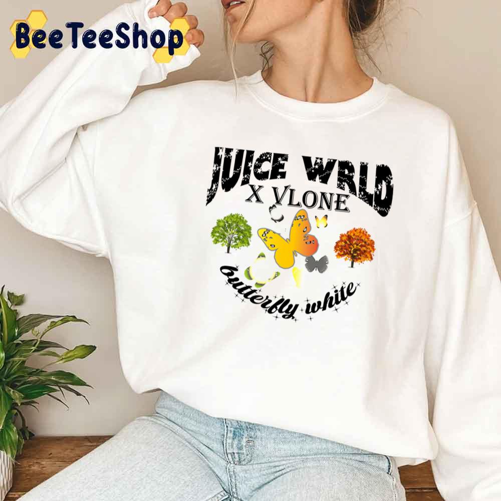 Juice Wrld X Vlone Butterfly White Unisex T-Shirt Juice Wrld X Vlone Butterfly White Unisex T-Shirt