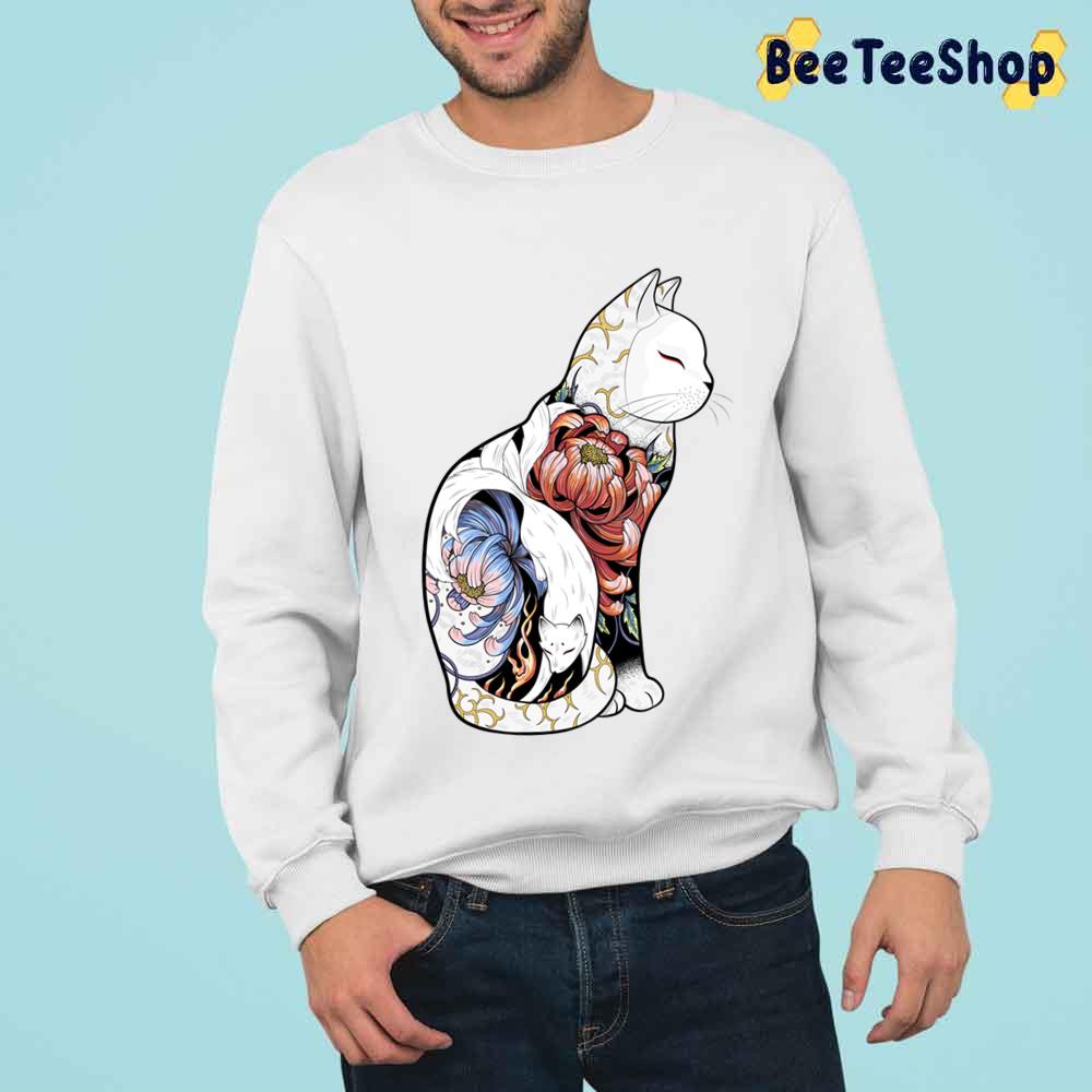 Kitsune Cat Tattoo Unisex T-Shirt Kitsune Cat Tattoo Unisex T-Shirt