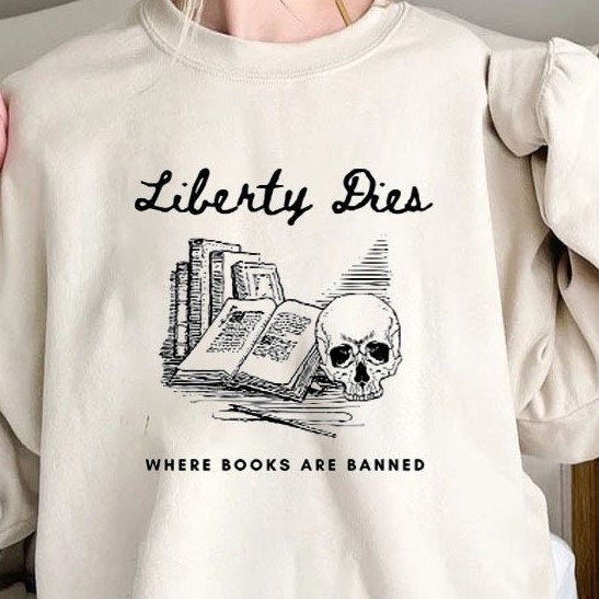 Liberty Dies Where Books Are Banned Unisex T-Shirt Liberty Dies Where Books Are Banned Unisex T-Shirt
