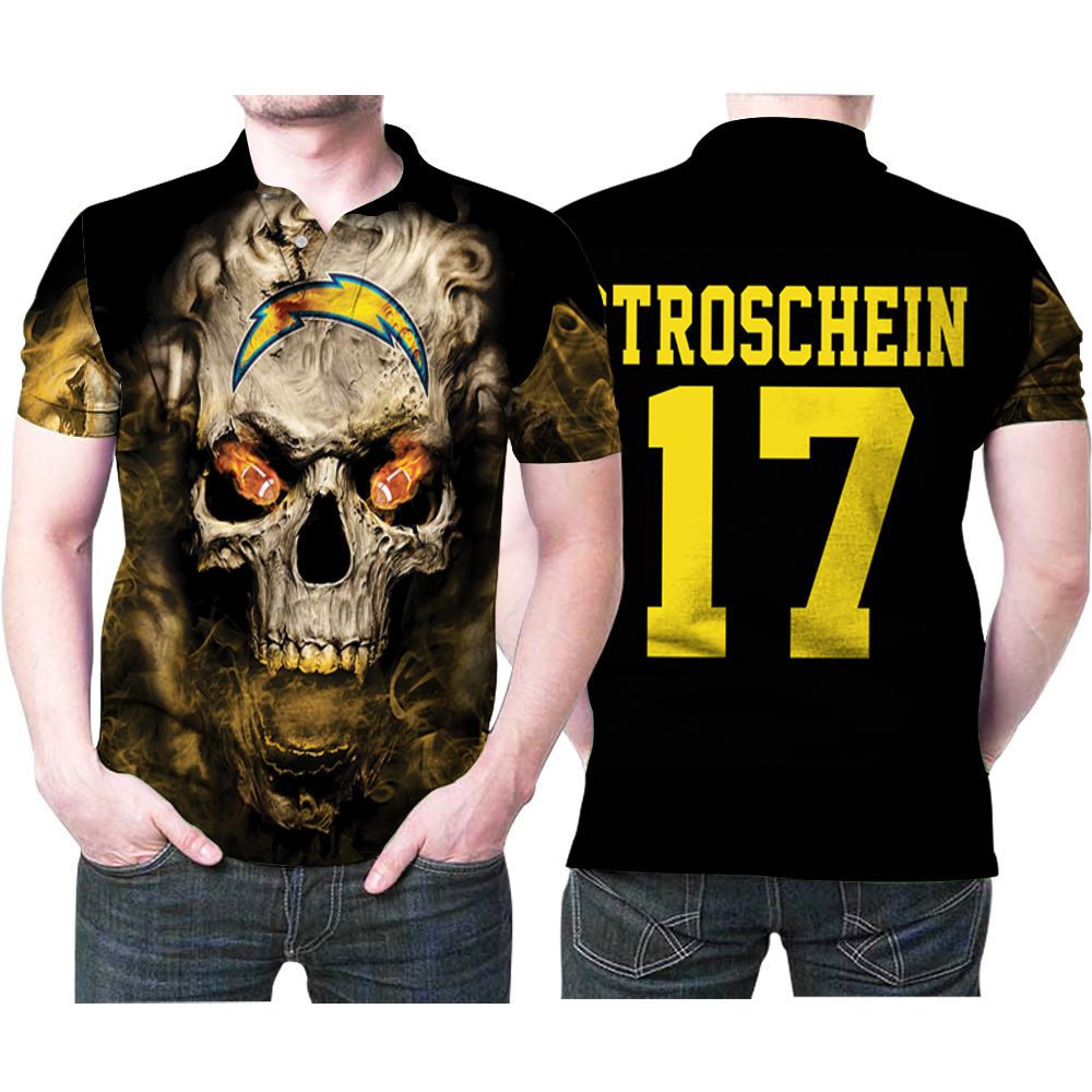Los Angeles Chargers Stroschenin 17 Nfl American Football Team Logo Lava Skull Gift For Los Angeles Chargers Fans Lovers Polo Shirt Los Angeles Chargers Stroschenin 17 Nfl American Football Team Logo Lava Skull Gift For Los Angeles Chargers Fans Lovers Polo Shirt