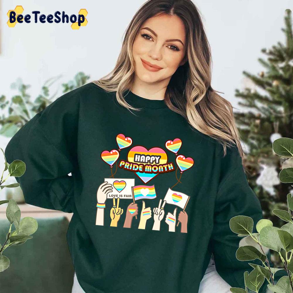 Love Is Fair Happy Pride Allyship Happy Pried Month Unisex T-Shirt Love Is Fair Happy Pride Allyship Happy Pried Month Unisex T-Shirt