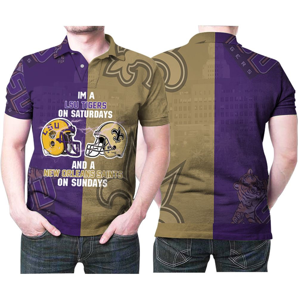 Lsu Tigers On Saturdays And New Orleans Saints On Sundays Fighting 3d Designed Allover Gift For Lsu Fans Saints Fans Polo Shirt Lsu Tigers On Saturdays And New Orleans Saints On Sundays Fighting 3d Designed Allover Gift For Lsu Fans Saints Fans Polo Shirt