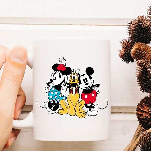 Mickey Minnie And Pluto With Mickey Mouse Best Friend Premium Sublime Ceramic Coffee Mug White Mickey Minnie And Pluto With Mickey Mouse Best Friend Premium Sublime Ceramic Coffee Mug White