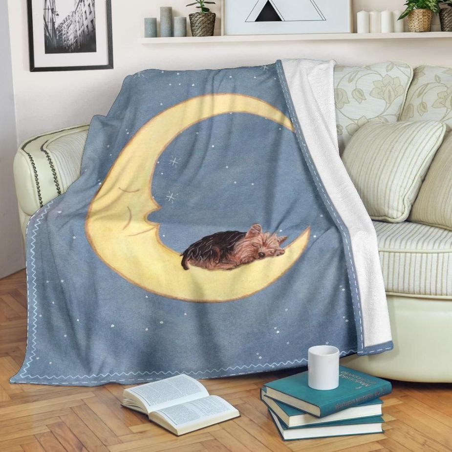 Moonlight Yorkshire Dog Lovers Fleece Blanket Gift For Fan, Premium Comfy Sofa Throw Blanket Gift Moonlight Yorkshire Dog Lovers Fleece Blanket Gift For Fan, Premium Comfy Sofa Throw Blanket Gift