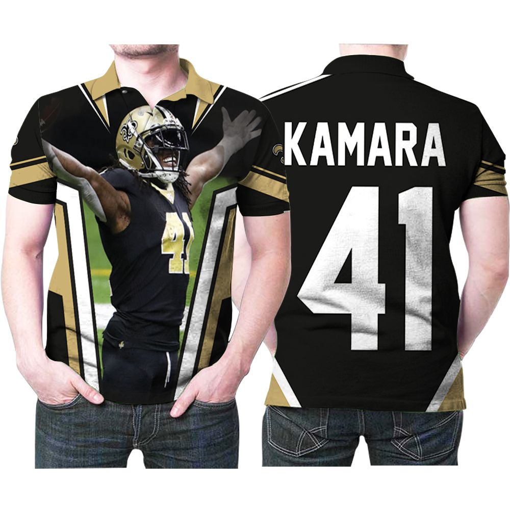 New Orleans Saints Alvin Kamara 41 Legend Player Nfl American Football Team 3d Designed Allover Gift For Saints Fans Polo Shirt New Orleans Saints Alvin Kamara 41 Legend Player Nfl American Football Team 3d Designed Allover Gift For Saints Fans Polo Shirt