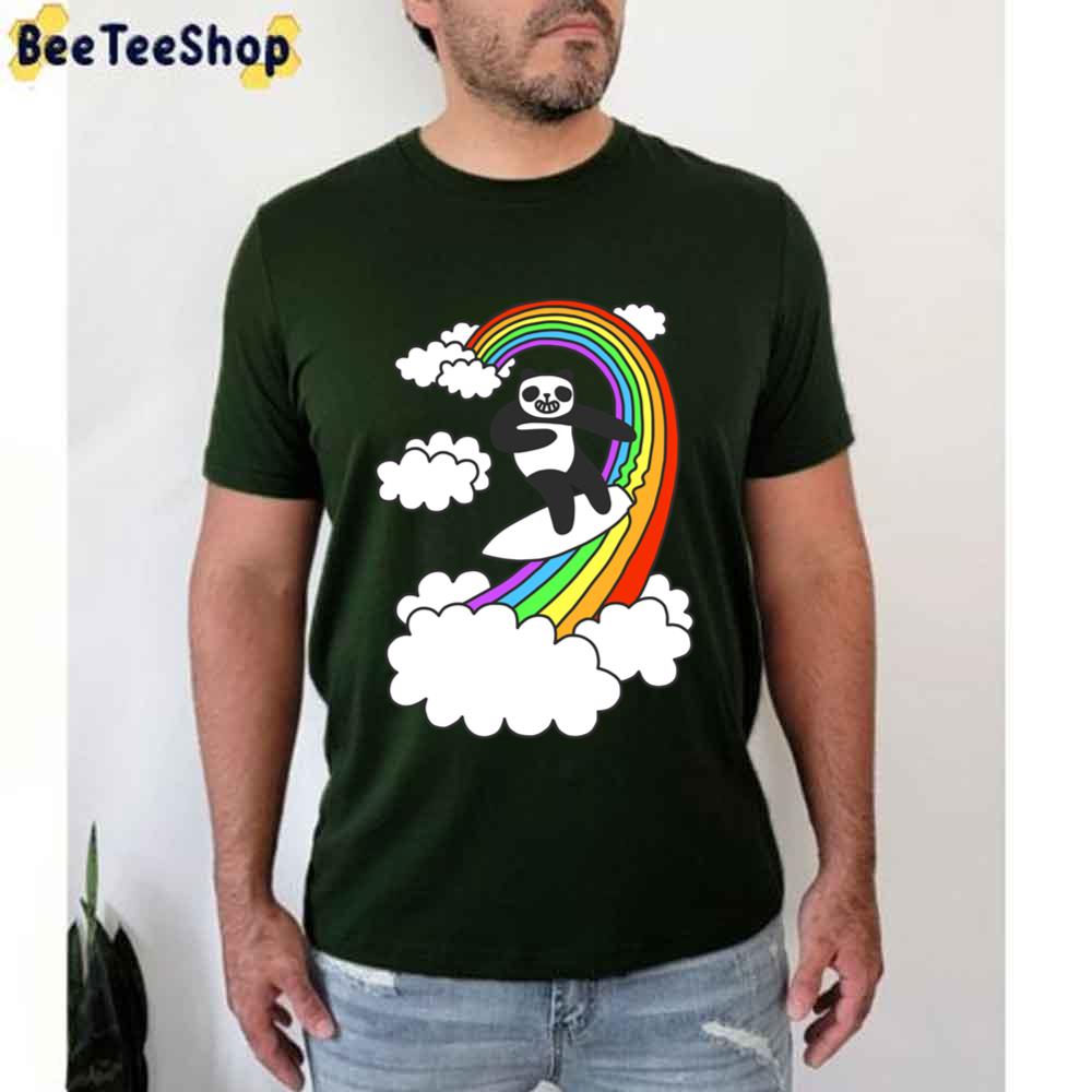 Pandas Surf Rainbows Unisex T-Shirt Pandas Surf Rainbows Unisex T-Shirt