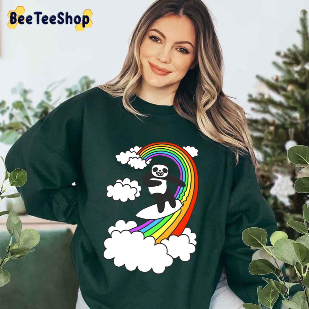 Pandas Surf Rainbows Unisex T-Shirt Pandas Surf Rainbows Unisex T-Shirt