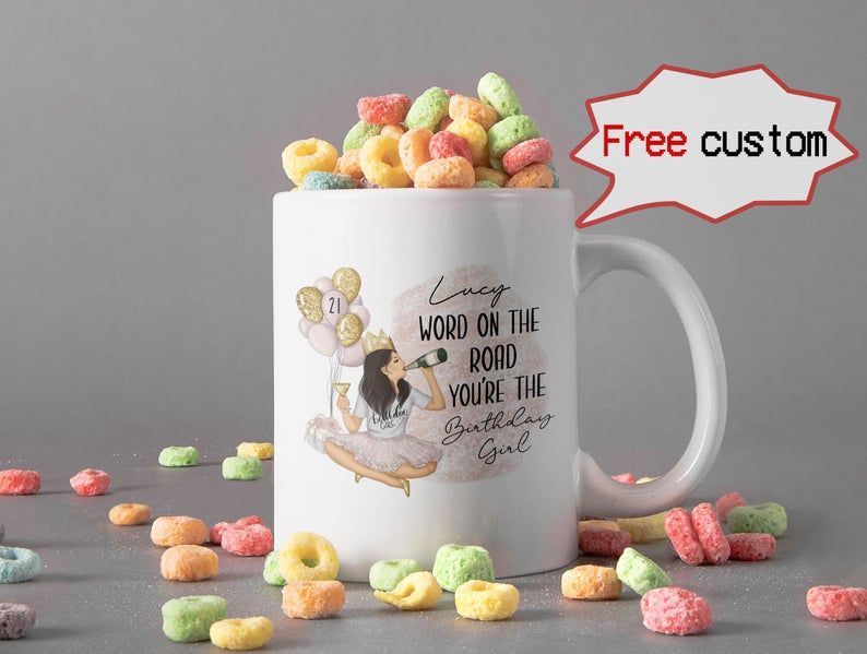 Personalized Customized Name Word On The Road You're The Birthday Girl Mug Happy Birthday Mug Premium Sublime Ceramic Coffee Mug White Personalized Customized Name Word On The Road You're The Birthday Girl Mug Happy Birthday Mug Premium Sublime Ceramic Coffee Mug White
