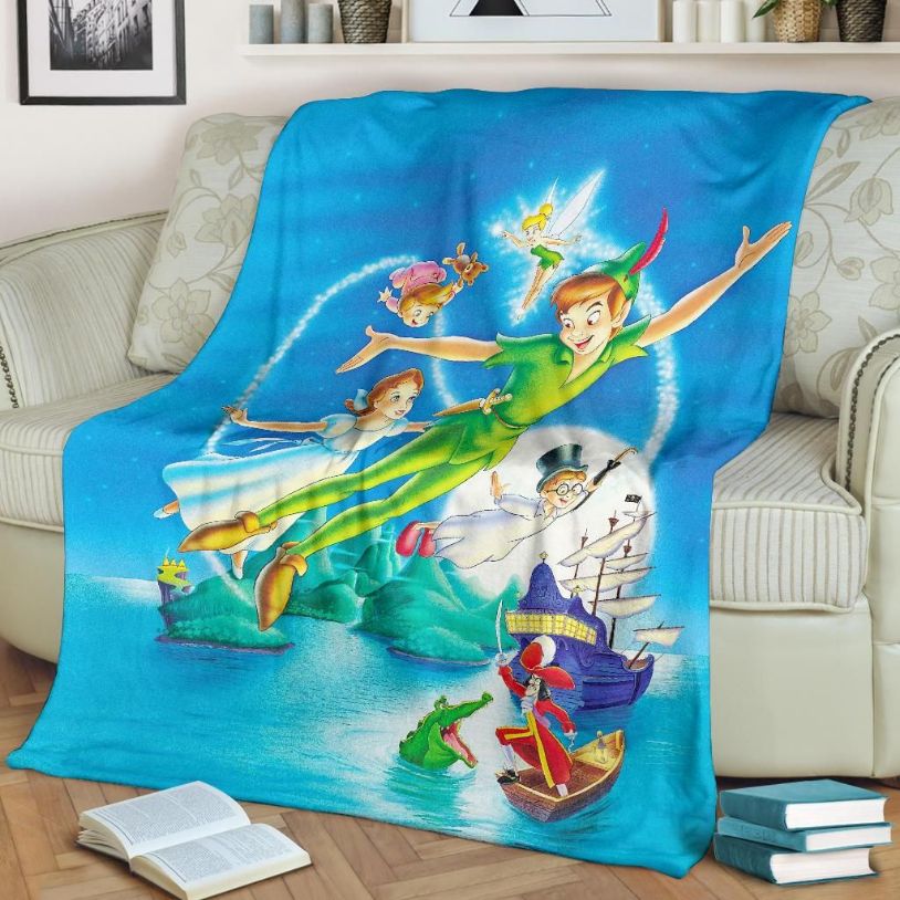 Peter Pan Fleece Blanket Gift For Fan, Premium Comfy Sofa Throw Blanket Gift Peter Pan Fleece Blanket Gift For Fan, Premium Comfy Sofa Throw Blanket Gift