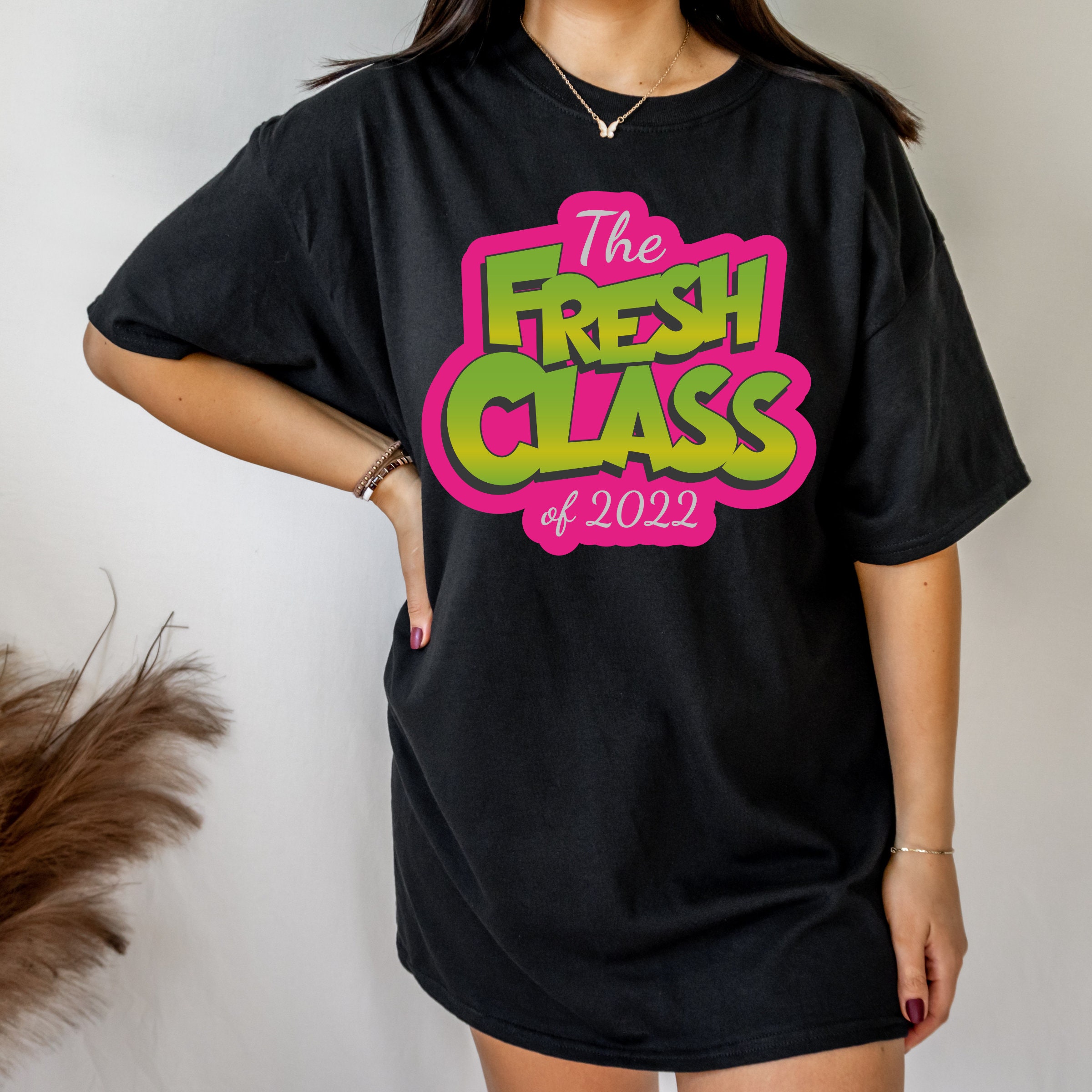 Pink And Green Neon Style The Fresh Class Of 2022 Graduation Day Unisex T-Shirt Pink And Green Neon Style The Fresh Class Of 2022 Graduation Day Unisex T-Shirt
