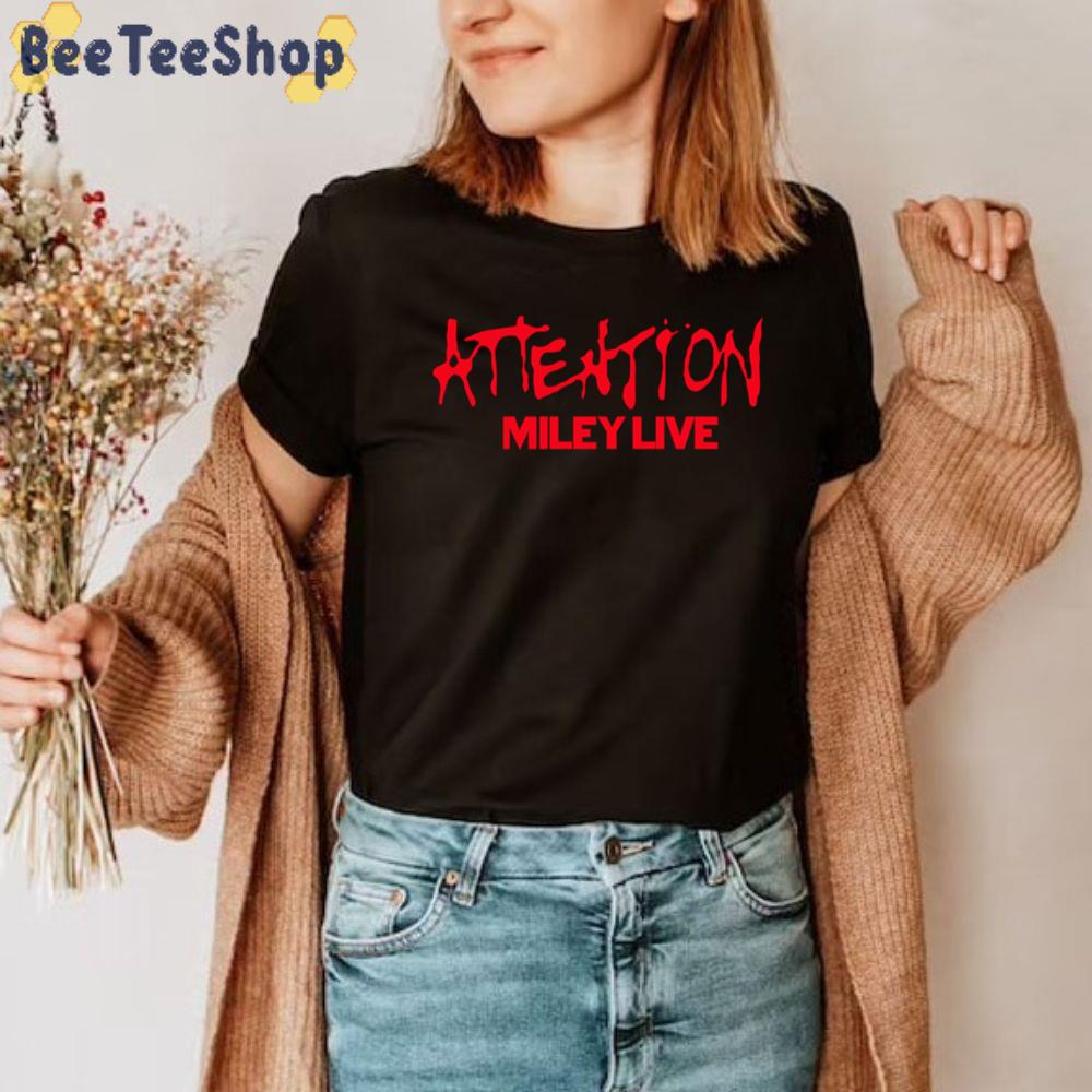 Red & White Attention Miley Live Unisex T-Shirt Red & White Attention Miley Live Unisex T-Shirt