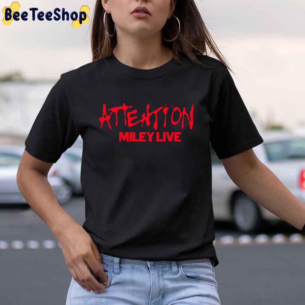Red & White Attention Miley Live Unisex T-Shirt Red & White Attention Miley Live Unisex T-Shirt