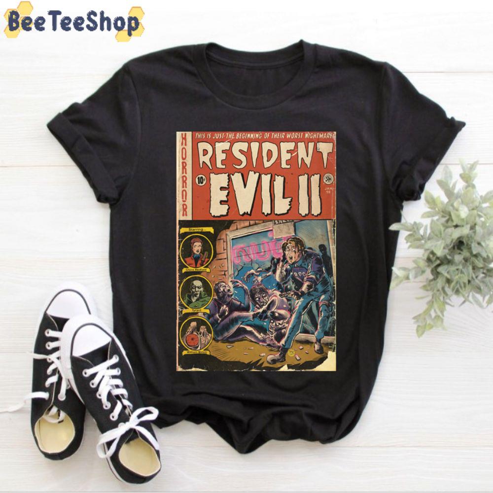 Resident Evil 2 Fan Art Comic Book Cover Unisex T-Shirt Resident Evil 2 Fan Art Comic Book Cover Unisex T-Shirt