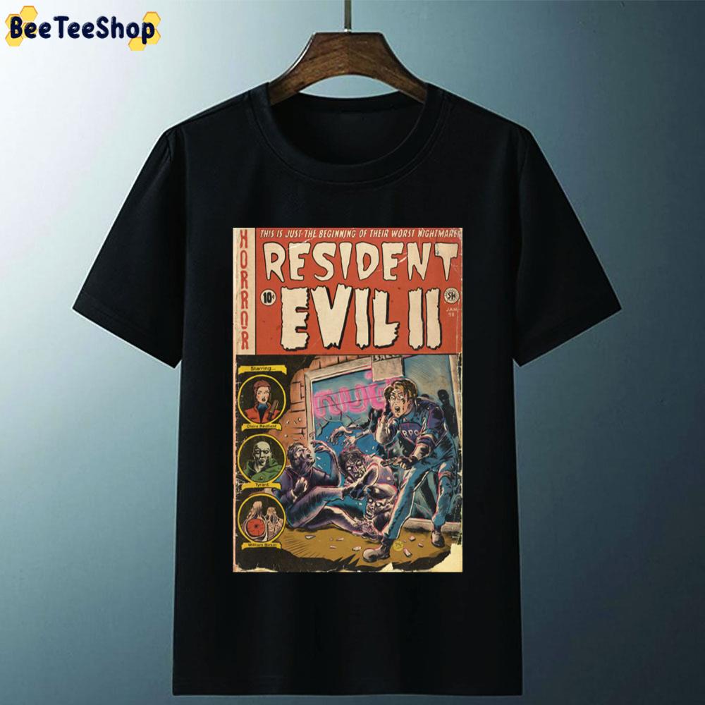 Resident Evil 2 Fan Art Comic Book Cover Unisex T-Shirt Resident Evil 2 Fan Art Comic Book Cover Unisex T-Shirt