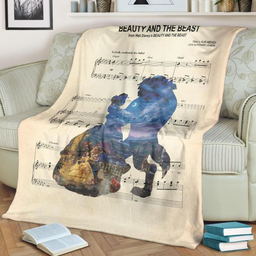 Silhouette Lyric Beauty & The Beast Best Seller Fleece Blanket Gift For Fan, Premium Comfy Sofa Throw Blanket Gift Silhouette Lyric Beauty & The Beast Best Seller Fleece Blanket Gift For Fan, Premium Comfy Sofa Throw Blanket Gift